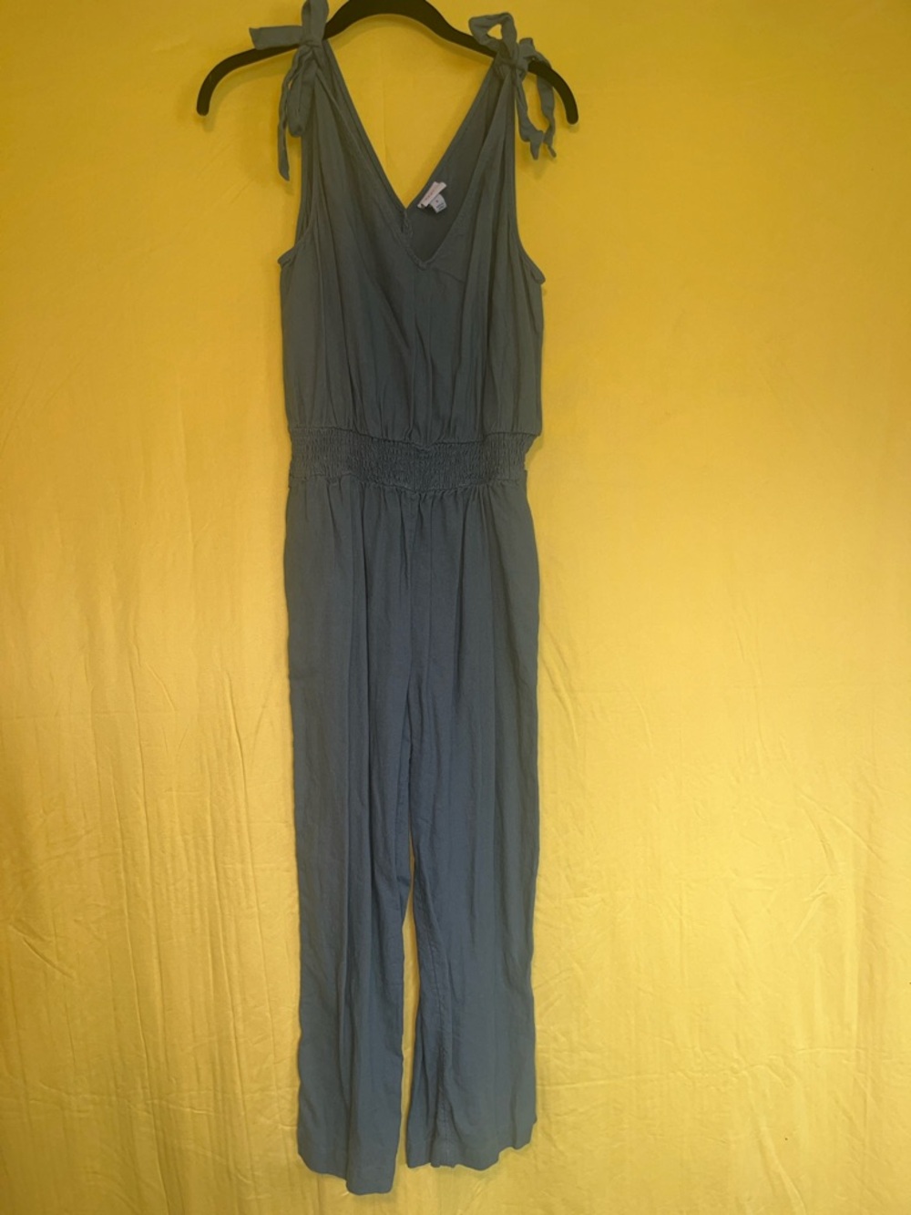 a new day Sage Green Tie-Shoulder V-Neck Jumpsuit